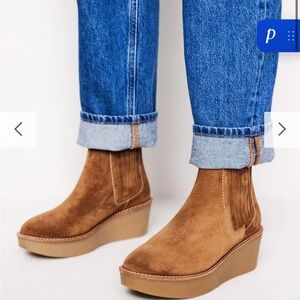 Boden Tan Suede Ankle Booties